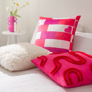 Archie 45x45 Feather Filled Cushion Pink & Red - view 7