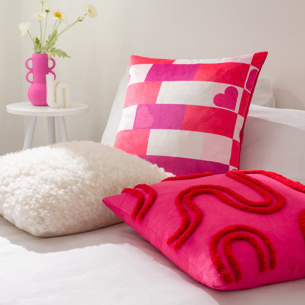 Archie 45x45 Feather Filled Cushion Pink & Red - view 7