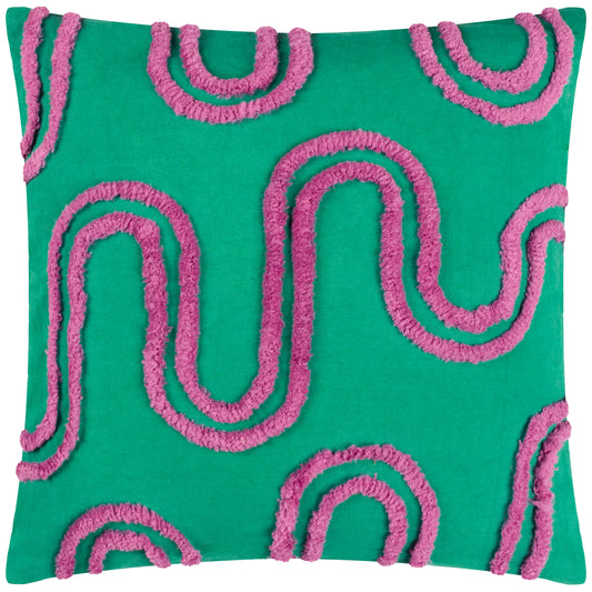 ARCHIE 45X45 FEATHER FILLED CUSHION TURQUOISE/PURPLE