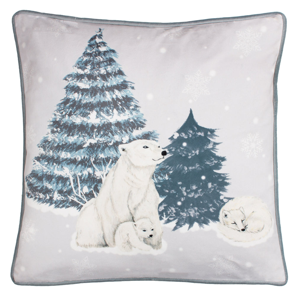 Arcticus Polar Bear 45x45 Feather Filled Cushion Blue