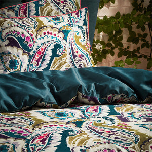 Aretha King Size Duvet Set Teal/Olive - Riva