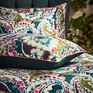 Aretha King Size Duvet Set Teal/Olive - Riva