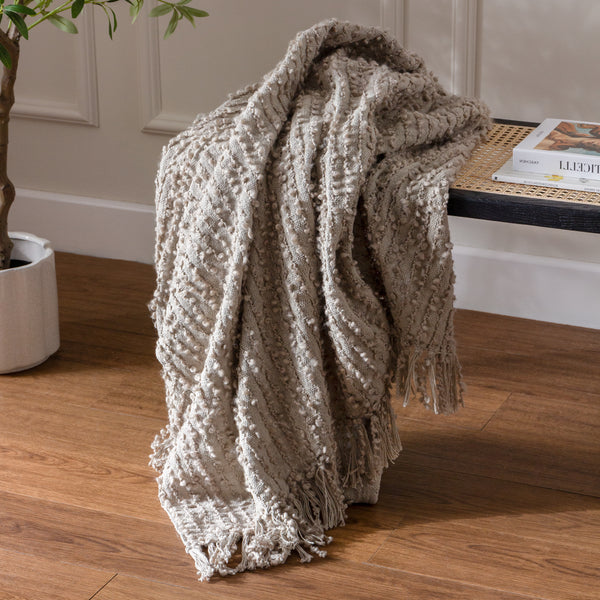 Arvo Boucle Yarn Throw 130x180 Feather - view 3