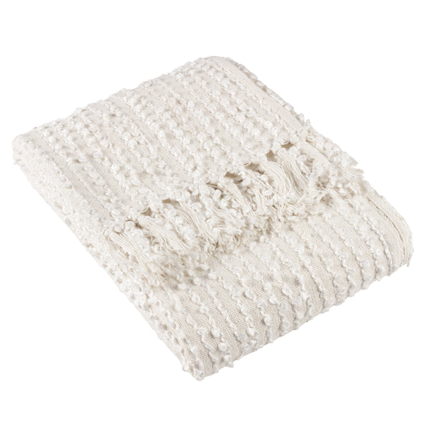 Arvo Boucle Yarn Throw 130x180 Natural - view 2