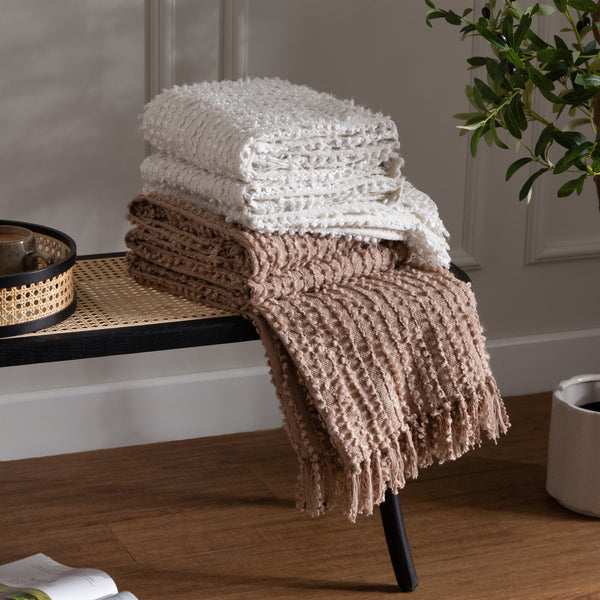 Arvo Boucle Yarn Throw 130x180 Natural - view 6
