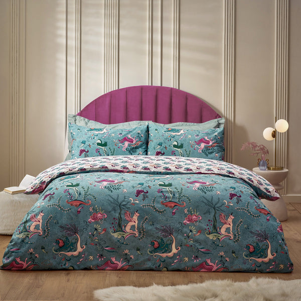 Athena King Size Duvet Set Mineral Blue - Riva