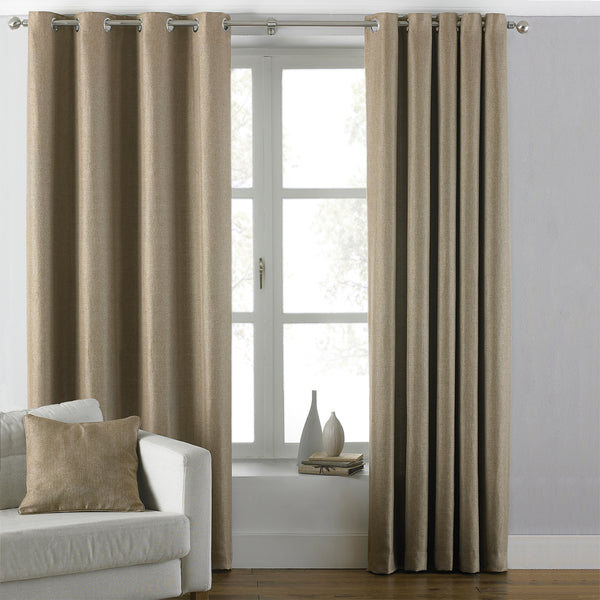 Atlantic 168x137 Eyelet Curtains Latte