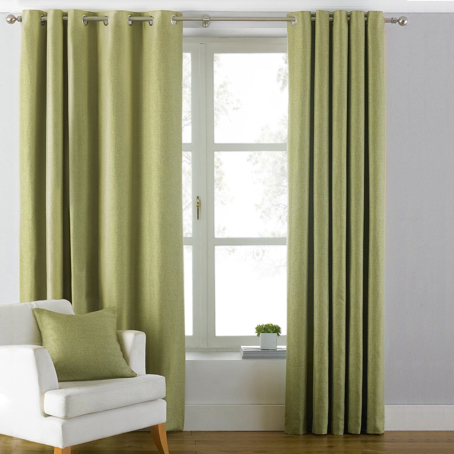 ATLANTIC 229X183 RING TOP CURTAINS GREEN