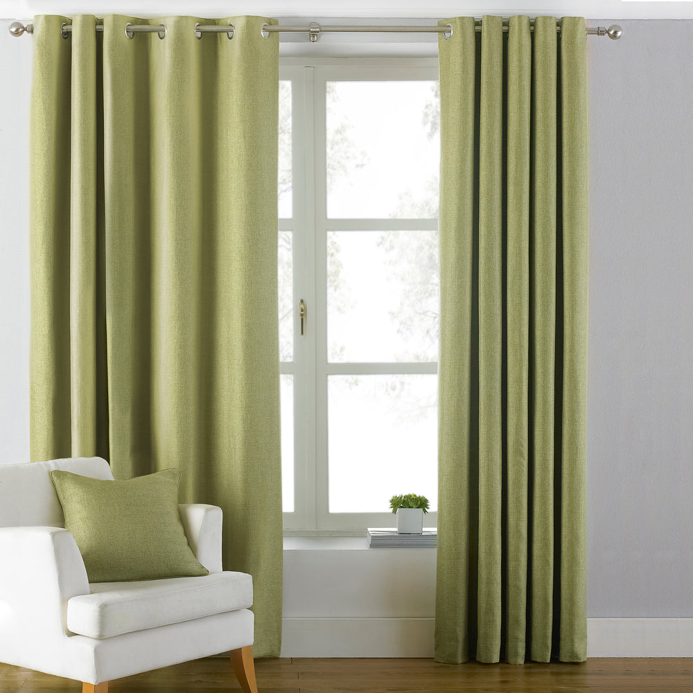 Atlantic 117x137 Ring Top Curtains Green