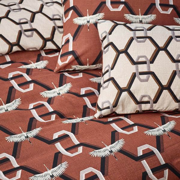 Avalon Double Duvet Set Brick - Riva