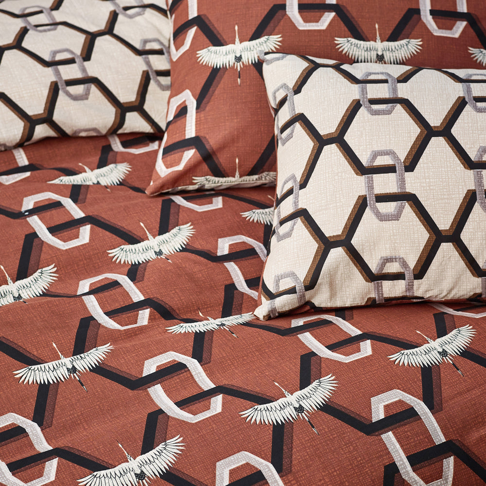 Avalon King Size Duvet Set Brick - Canwell Interiors Limited - Riva