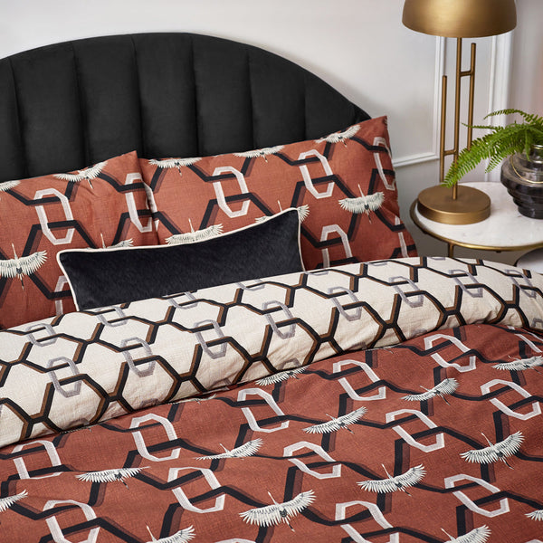 Avalon Super King Duvet Set Brick - Riva