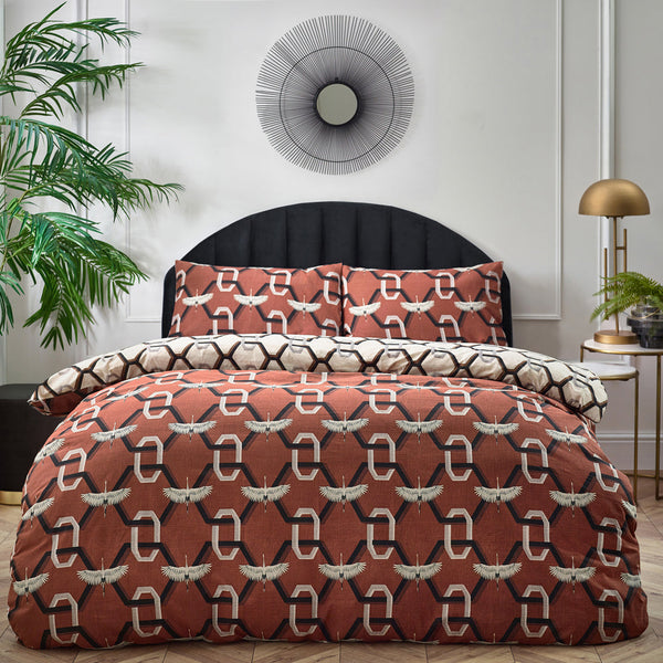 Avalon Double Duvet Set Brick - Riva