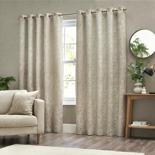BALI 117X182 EYELET CURTAINS NATURAL
