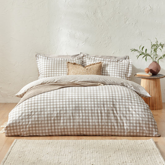BARTON DOUBLE DUVET SET NATURAL