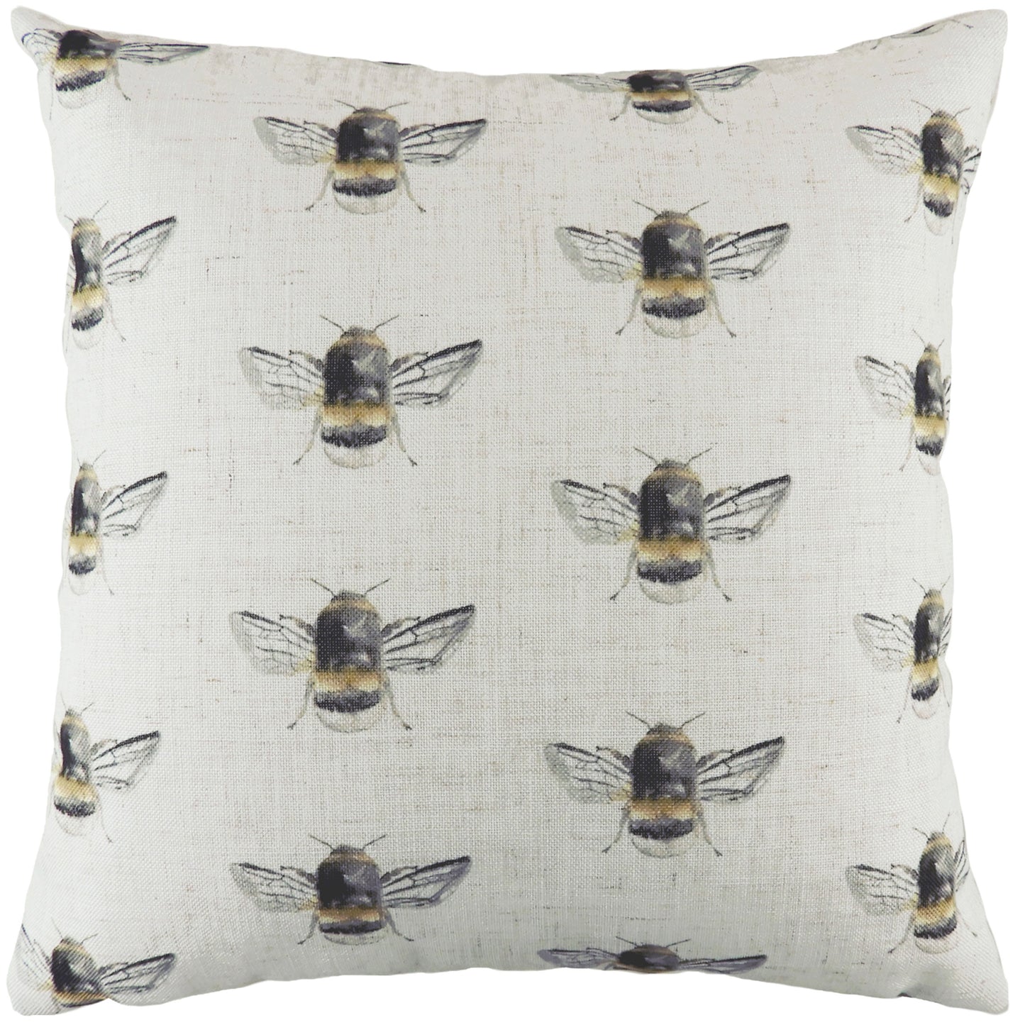 BEE HAPPY REPEAT 43X43 FEATHER FILLED CUSHION WHITE