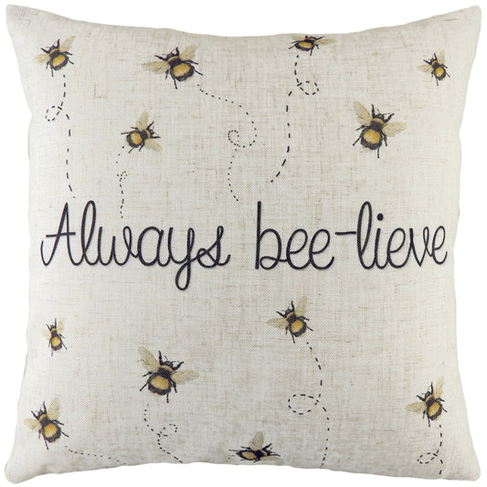 BEE-LIEVE 43X43 FEATHER FILLED CUSHION WHITE