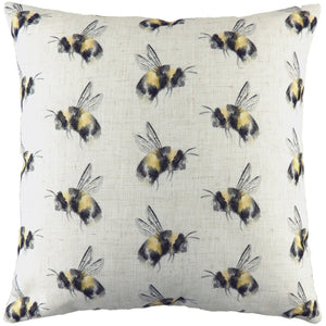 Bee You Repeat 43x43 Feather Filled Cushion White