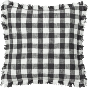 Barton Check 45x45 Feather Filled Cushion Black - view 2
