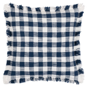 Barton Check 45x45 Feather Filled Cushion Navy