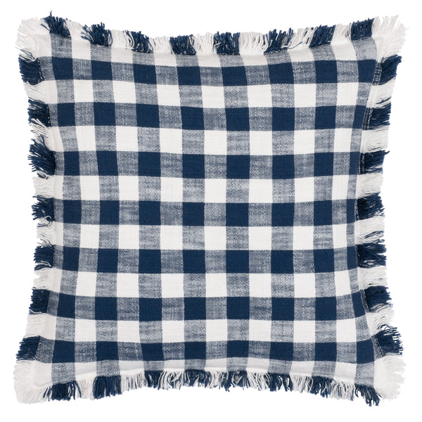Barton Check 45x45 Feather Filled Cushion Navy