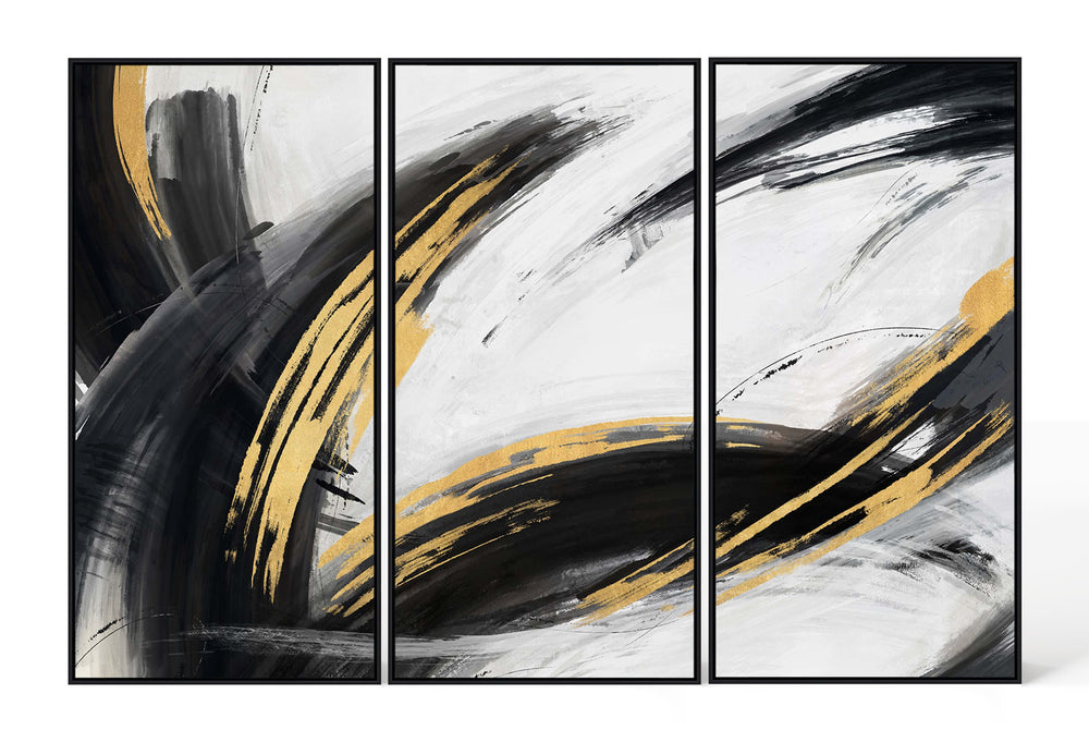Abstract Design 49 Hand-Finished Canvas Print 50 x 100cm - Berkeley Designs