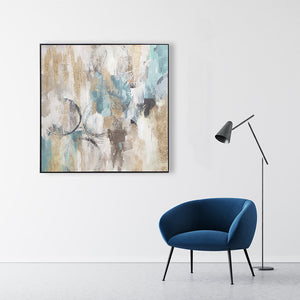 Oil on Canvas 01 Framed Abstract Print 100 x 100cm - Berkeley Designs