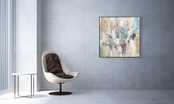 Oil on Canvas 01 Framed Abstract Print 100 x 100cm - Berkeley Designs
