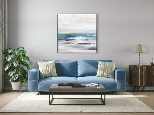 Oil on Canvas 02 Framed Abstract Print 100 x 100cm - Berkeley Designs