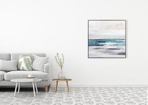 Oil on Canvas 02 Framed Abstract Print 100 x 100cm - Berkeley Designs
