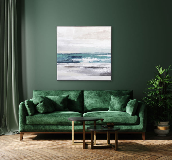 Oil on Canvas 02 Framed Abstract Print 100 x 100cm - Berkeley Designs