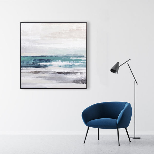Oil on Canvas 02 Framed Abstract Print 100 x 100cm - Berkeley Designs