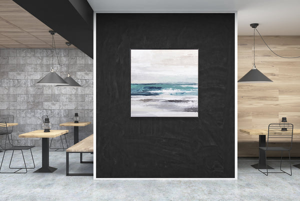 Oil on Canvas 02 Framed Abstract Print 100 x 100cm - Berkeley Designs