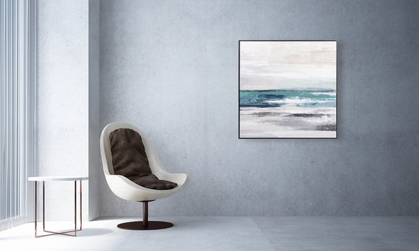 Oil on Canvas 02 Framed Abstract Print 100 x 100cm - Berkeley Designs