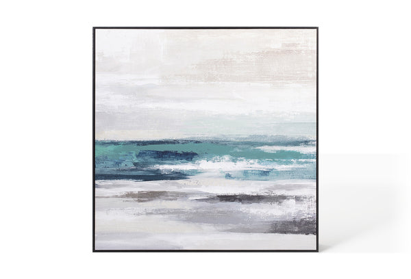 Oil on Canvas 02 Framed Abstract Print 100 x 100cm - Berkeley Designs