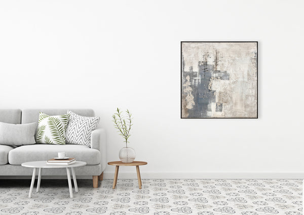 Oil on Canvas 07 Framed Abstract Painting 100 x 100cm - Berkeley Designs