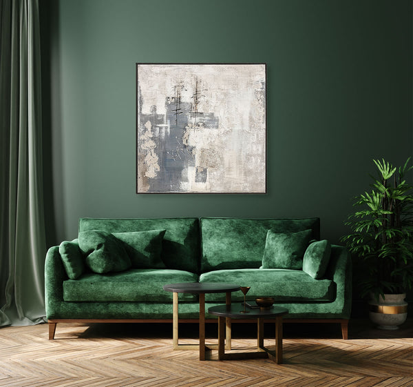 Oil on Canvas 07 Framed Abstract Painting 100 x 100cm - Berkeley Designs