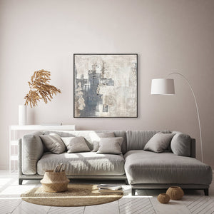 Oil on Canvas 07 Framed Abstract Painting 100 x 100cm - Berkeley Designs