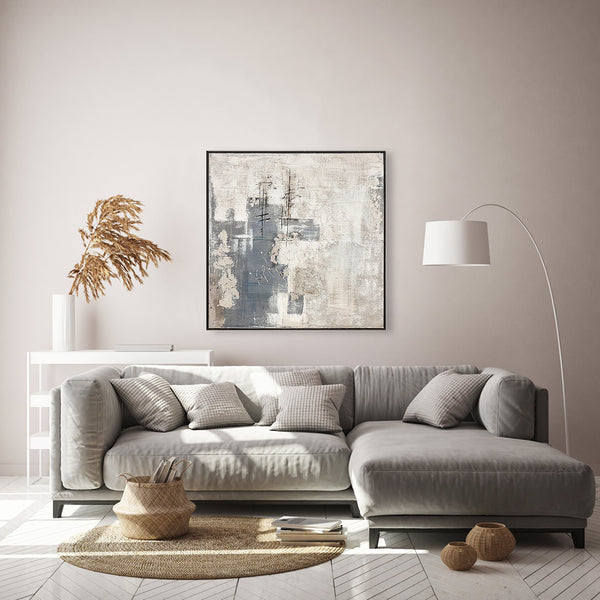 Oil on Canvas 07 Framed Abstract Painting 100 x 100cm - Berkeley Designs