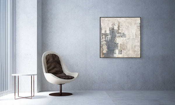 Oil on Canvas 07 Framed Abstract Painting 100 x 100cm - Berkeley Designs