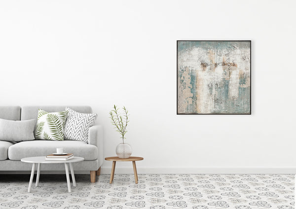 Oil on Canvas 08 Framed Abstract Painting 100 x 100cm - Berkeley Designs