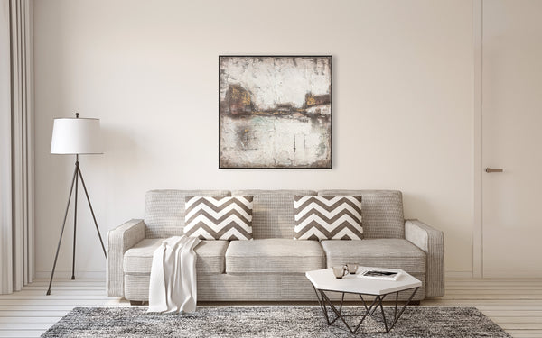 Oil on Canvas 10 Framed Abstract Painting 100 x 100cm - Berkeley Designs
