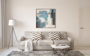 Oil on Canvas 12 Framed Abstract Painting 100 x 100cm - Berkeley Designs