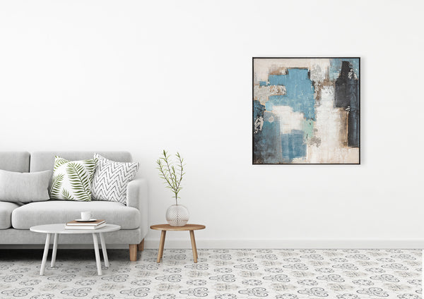Oil on Canvas 12 Framed Abstract Painting 100 x 100cm - Berkeley Designs