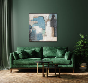 Oil on Canvas 12 Framed Abstract Painting 100 x 100cm - Berkeley Designs