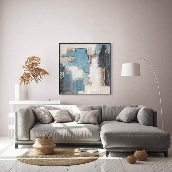 Oil on Canvas 12 Framed Abstract Painting 100 x 100cm - Berkeley Designs
