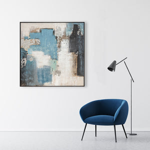 Oil on Canvas 12 Framed Abstract Painting 100 x 100cm - Berkeley Designs