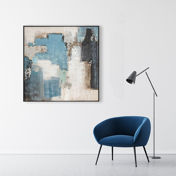 Oil on Canvas 12 Framed Abstract Painting 100 x 100cm - Berkeley Designs