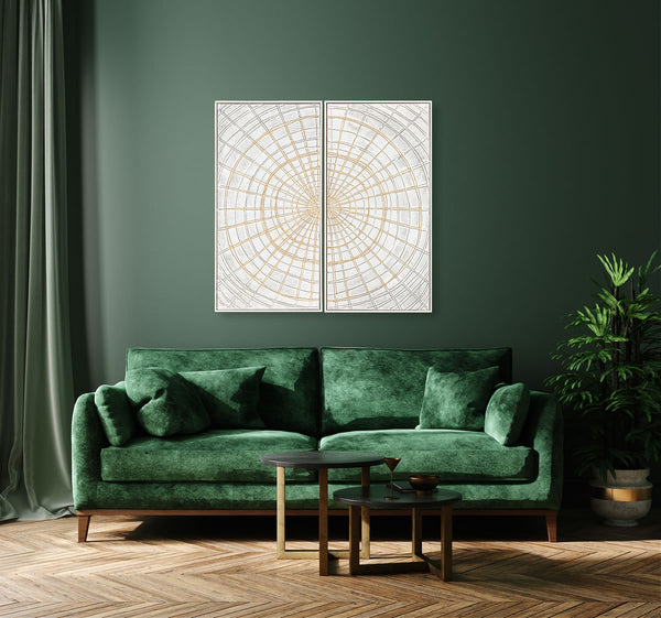 Abstract Design 15 Framed Canvas Art 100 x 100cm - Berkeley Designs