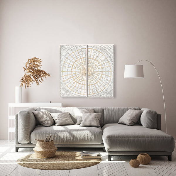 Abstract Design 15 Framed Canvas Art 100 x 100cm - Berkeley Designs